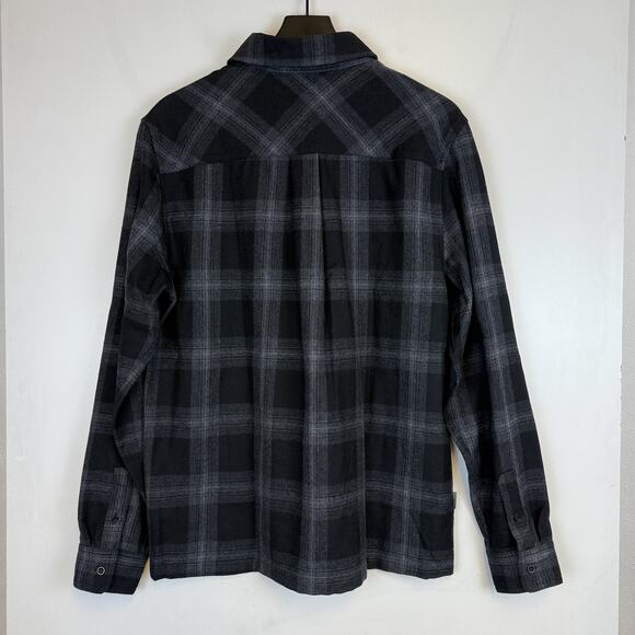 Icebreaker Merino Dawnder LS Plaid Mens Flannel Shirt Black Gray - M - Picture 6 of 9